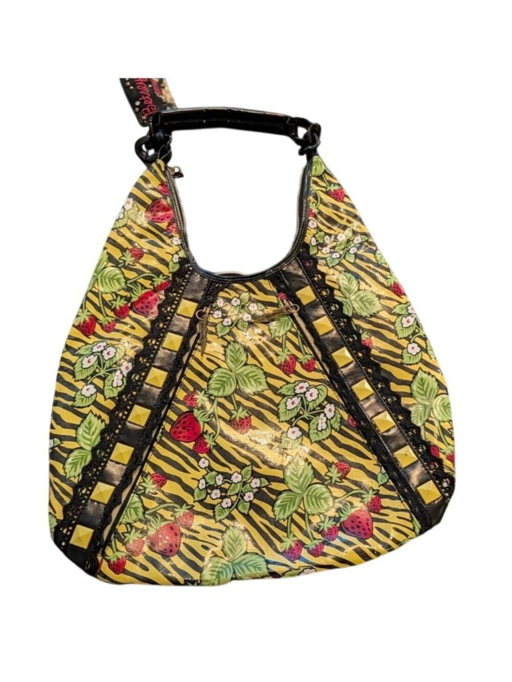 Betseyville by Betsey Johnson "Strawberry Fields" zebra hobo bag